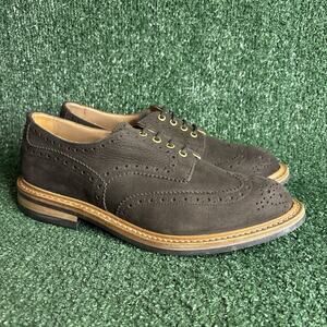Tricker's Trickers 'Bourton' Brown Suede Derby Brogue Lace Up Shoes US 10.5 EUC